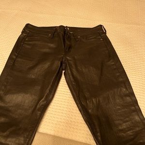Wax coated jeans